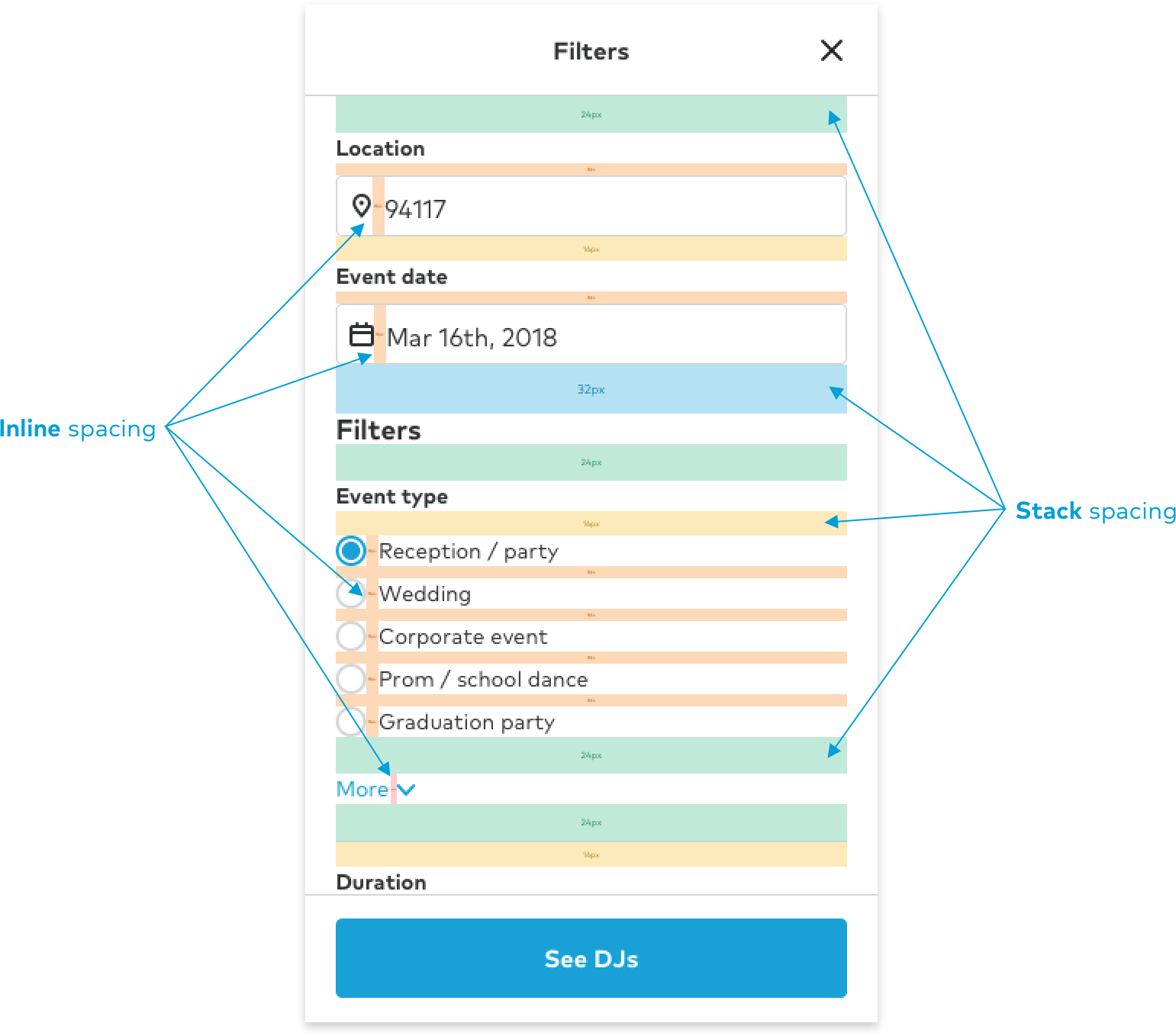 Spacer layout